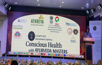 Consul General Dr. K. Srikar Reddy alongside DCG Mr. Rakesh Adlakha inaugurated on March 7, 2025 the CAAM Ayurveda International Conference 2025